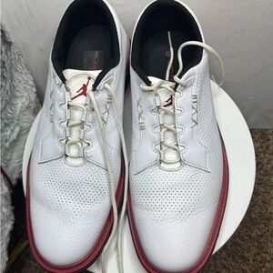 Nike White and Red Men's Sneakers